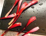 赤らっきょうと絹さやのオープンオムレツ作り方3写真