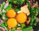 赤らっきょうと絹さやのオープンオムレツ作り方9写真