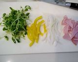 豆苗の卵炒め作り方1写真