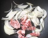 ベーコンエッグのパスタ作り方3写真