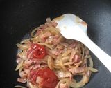 ベーコンエッグのパスタ作り方5写真