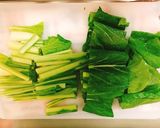 江戸菜と新玉ねぎのオイスター炒め作り方1写真
