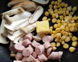 米粉パスタのクリーミーナポリタン作り方2写真