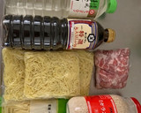 豚肉の細切りとたけのこの焼きそば作り方1写真