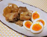 とろとろ半熟卵入り♡絶品豚バラの角煮作り方6写真