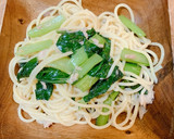 小松菜とツナと麺つゆで簡単和風パスタ作り方7写真