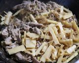 美味♪夕弁当♪豚肉・淡竹・糸コンの炒め煮作り方3写真