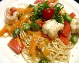 温・冷製両方OK鮮やか野菜とエビのパスタ作り方10写真