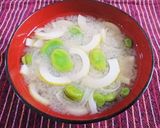 そら豆と古参竹(布袋竹)のお味噌汁作り方6写真