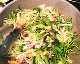簡単　水菜とお揚げの和風パスタ作り方4写真