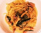 簡単　水菜とお揚げの和風パスタ作り方6写真