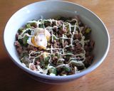 旬のゴーヤ＆挽肉丼【温玉添え】作り方5写真