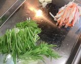 カニカマと水菜の和風スパゲッティ作り方1写真