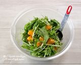 水菜とオレンジのサラダ。作り方2写真
