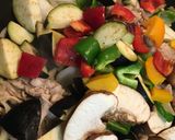 夏野菜達x豚コマオイソ炒め♪(´ε｀ )作り方5写真