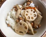 納豆とレンコンきんぴらのご飯作り方3写真