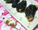 梅風味黒酢たれ納豆と長芋の♡韓国海苔揚げ作り方7写真