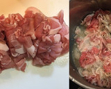 豚小間切れ肉と里芋と舞茸と九条ネギの煮物作り方2写真