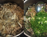 豚小間切れ肉と里芋と舞茸と九条ネギの煮物作り方4写真