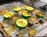 しいたけとズッキーニのバター醤油串焼き作り方3写真