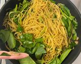 簡単！和風！横着！サラダほうれん草パスタ作り方9写真