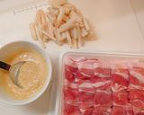 簡単レシピ＊豚肉とレンコンのマヨ味噌炒め作り方1写真