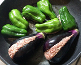 ＊なすのはさみ焼き＆ピーマンの肉詰め＊作り方4写真