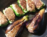 ＊なすのはさみ焼き＆ピーマンの肉詰め＊作り方5写真