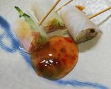 冷蔵庫のスィートチリ、ある物で生春巻き風作り方12写真