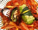 スイスチャードのサバ缶ロールトマト煮込み作り方21写真