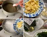 海苔の佃煮アラと ワカメのクリームパスタ作り方2写真