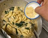 海苔の佃煮アラと ワカメのクリームパスタ作り方6写真