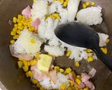 ハムコーンチーズリゾット作り方2写真