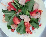 チキンと野菜の具だくさんピザ作り方3写真