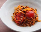 人参とプチトマトの黒ごま和え♪作り方4写真