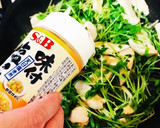 豆苗とささみの塩にんにく炒め作り方6写真