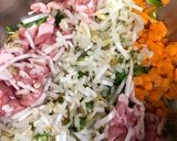 冷やし中華の麺でモダン焼き風作り方2写真