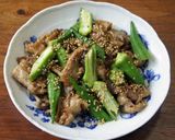 オクラと豚肉の胡麻炒め作り方6写真