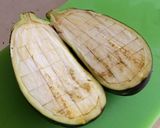 網焼き風☆フライパンで茄子の丸焼き作り方3写真