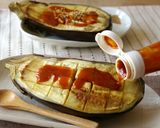 網焼き風☆フライパンで茄子の丸焼き作り方7写真