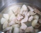 蕪と豚バラの味噌汁作り方3写真