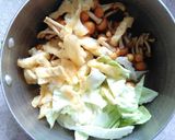株とりなめこと春キャベツの味噌汁♪作り方2写真