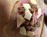 納豆とハムのトースト作り方3写真