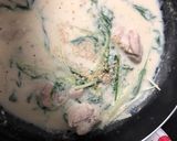 とり肉と水菜のごま豆乳スープライス作り方5写真