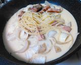 香川県・小豆島の新玉ねぎ豆乳カルボナーラ作り方6写真