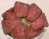 おろし玉ねぎソース、温玉ローストビーフ丼作り方5写真