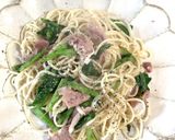 生ハムとなばなのバターひやむぎ作り方8写真