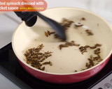 【昆虫食】ほうれん草のコオロギ和え作り方1写真