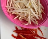超簡単！赤ピーマンともやしの中華蒸し＊作り方1写真