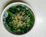 おかか味噌で、ほうれん草のごま和え作り方4写真